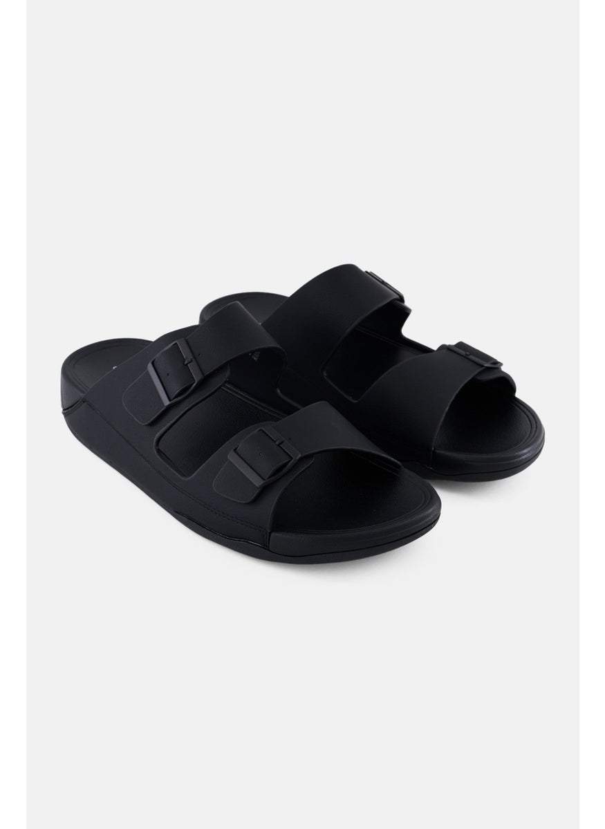 English Laundry Men 2 Strap Slip On Arabic Sandals, Black  - Image 1