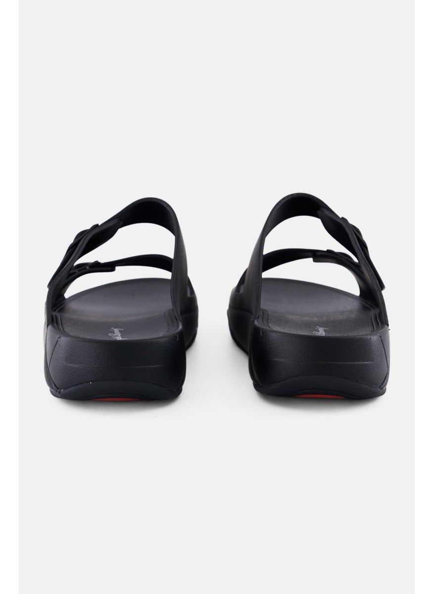 English Laundry Men 2 Strap Slip On Arabic Sandals, Black  - Image 2