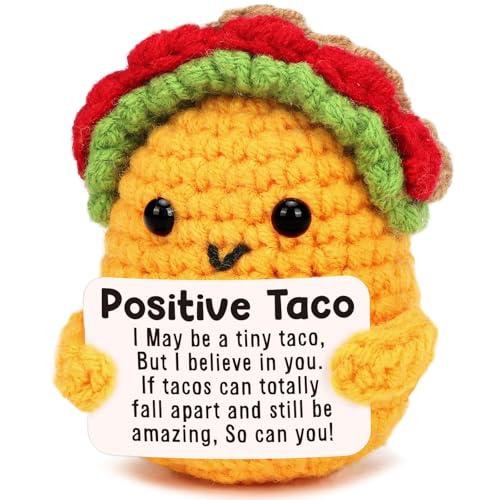 Jettryran Mini Positive Taco Birthday Gifts for Men Women Boys Easter Basket Stuffers for Teens Girls Get Well Stress Relief Emotional Inspirational Support Easter Basket Essentials Eggs Fiiled Gifts for Adults - Image 1