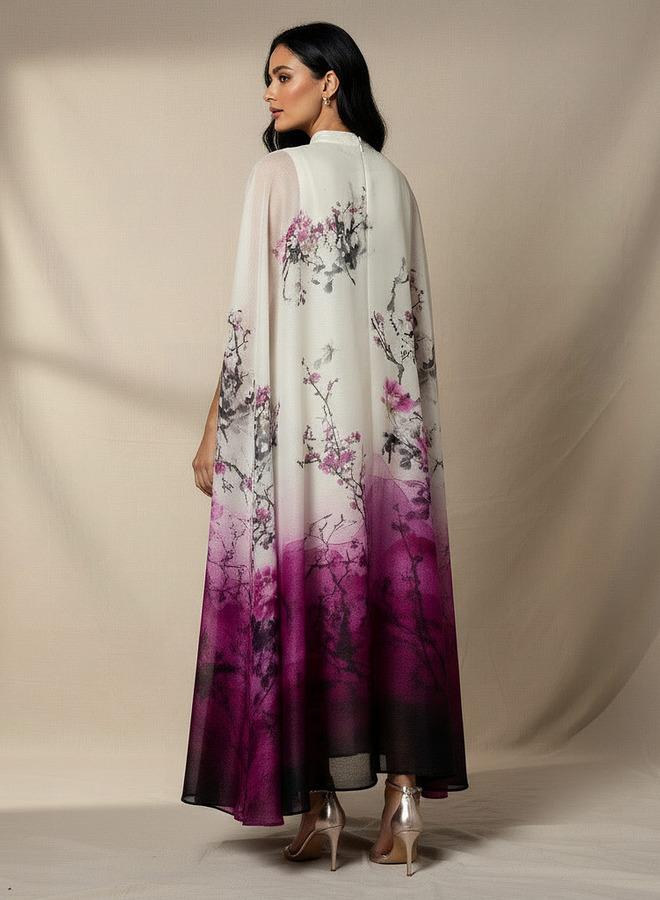 ايكونيك فستان ماكسي أيقوني بتصميم - مع كاب - Image 3