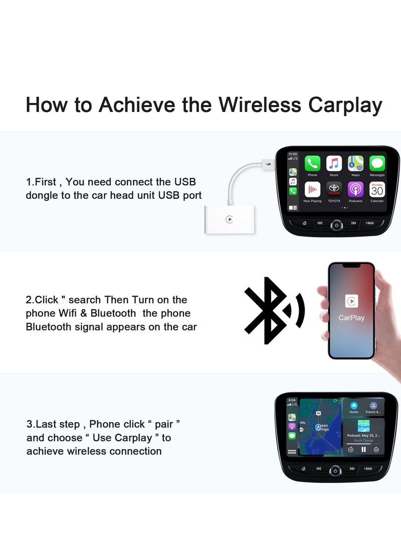 SOLARAE Wireless CarPlay Adapter for iPhone - Convert Wired CarPlay to Wireless with 5GHz WiFi, Bluetooth Connectivity, Auto-Connect, and Online Updates for iOS 13+ Vehicles. - Image 4