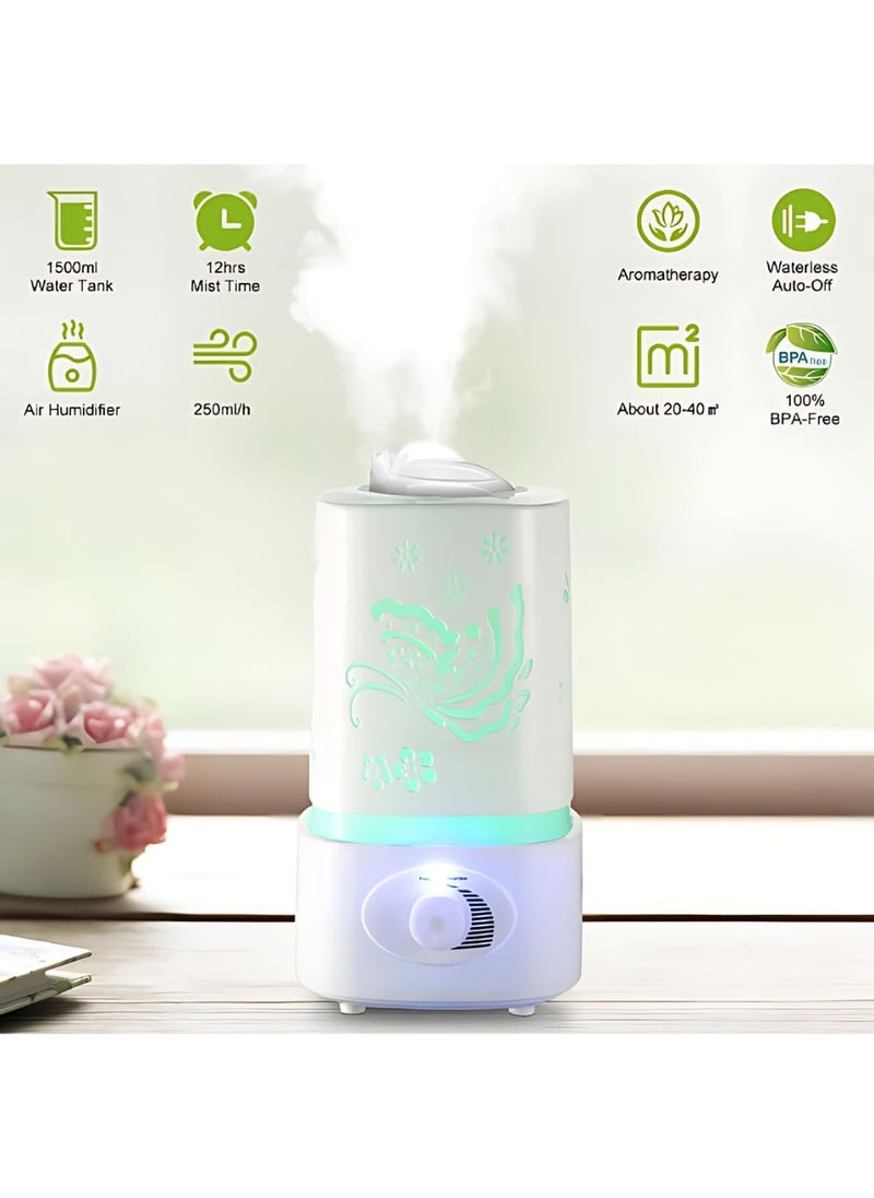 Lapras Lapras New Stock with 15 Years Warranty Ultrasonic 3L Humidifier Aroma Diffuser 7 Color LED with 3L Carve Essential Oil Diffuser Mist Maker for Home Office Baby Room Bedroom  - Image 2