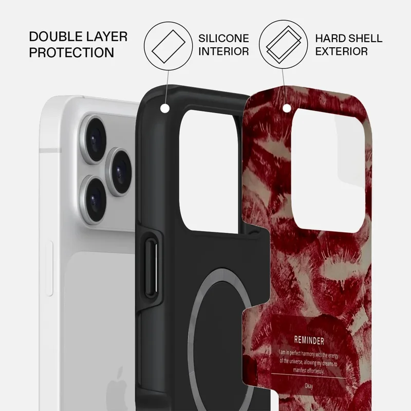 Mobcos Mobcos iPhone 17 Pro Reminder Premium Case Compatible with Hybrid Dual-Layer Hard Shell + Silicone Protection - Scratch-Resistant Shockproof Mobile Cover