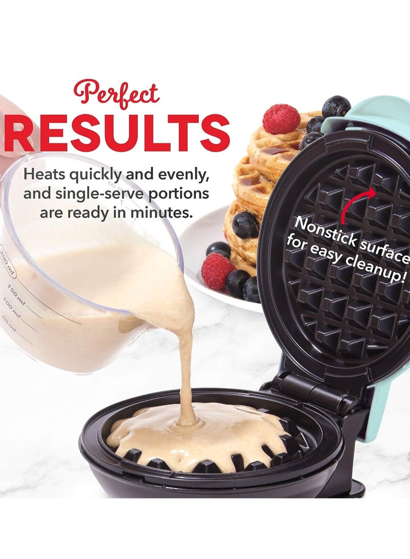 Mini Waffle Maker Machine for Individuals Aqua - Image 3