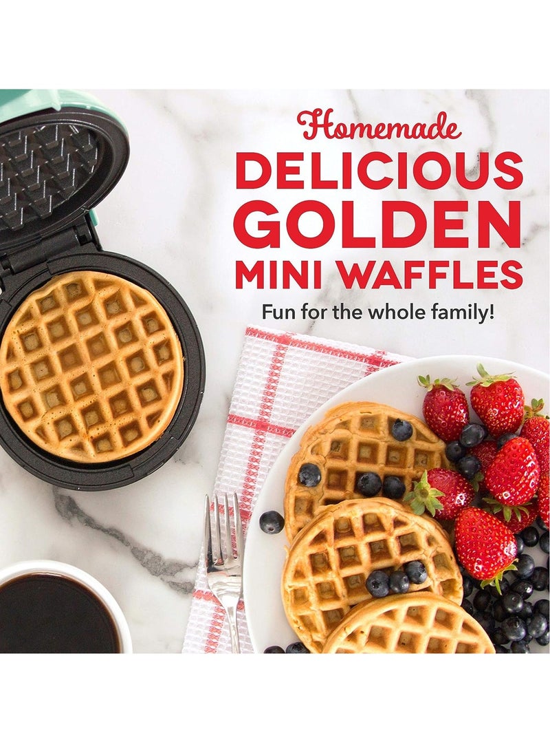 Mini Waffle Maker Machine for Individuals Aqua - Image 2