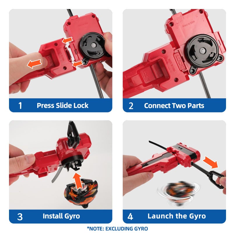 AIBREAY X Winder Launcher, with X Grip for Easy Control, Battling Gyro Accessories(Red) - Image 2