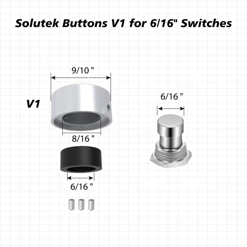SOLUTEK Footswitch Topper Guitar Pedal Button Caps with 3 Set Screws and Protective Fitting Increasing Accuracy,Comfort for Common Switches diameter of 3/8"| SOLUTEK BUTTONS V1 12Pcs Silver - Image 3