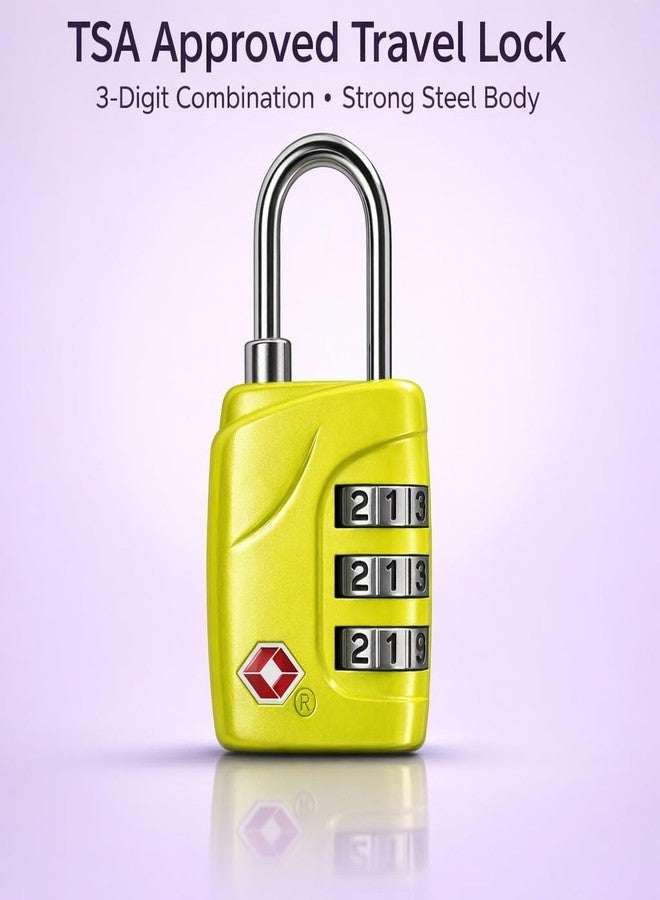QUIRA TSA Approved 3 Digit Combination Luggage Lock - Travel Suitcase Security Padlock for Bags, Backpacks & Trolleys - Resettable Code Lock with Durable Metal Shackle (Green) - Image 4