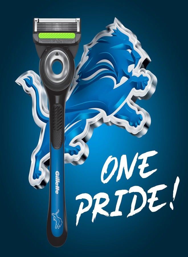 Gillette Labs Special NFL Lions Edition Shaving Razor for Men - 1 Handle, 4 Razor Blade Refills & Magnetic Stand, Perfect for Game Day Grooming, GilletteLabs with Exfoliating Bar - Image 2