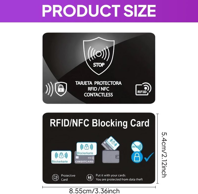 HYRAINBOW 6 Pack RFID Blocking Card, Generation 2 Credit Card Protector, Anti-Theft Contactless Shield Wallet NFC Blocker, Sleeves Cards Defender, Entire Wallet Protection Secure When Crowds And Social - Image 2