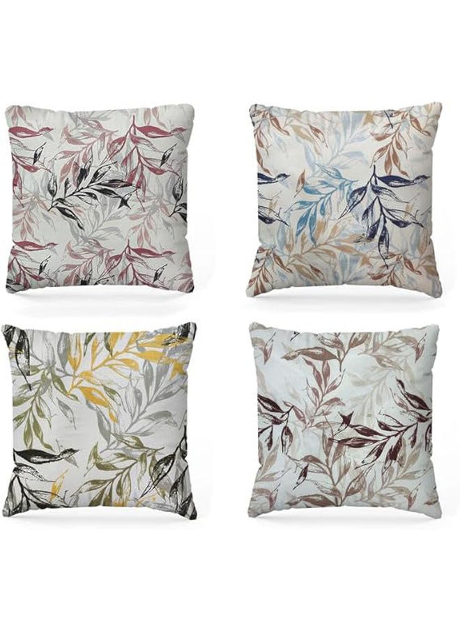 Intex Curtains House - Printed Linen Decorative Pillow Covers Pattern Design Set Of 4 Pcs - Image 1