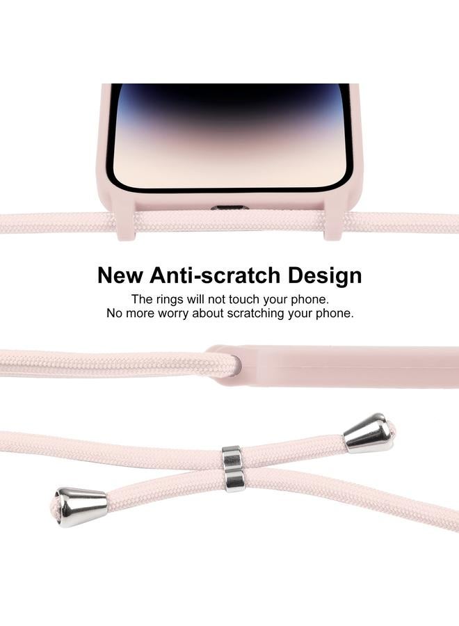 اس-توب جراب لهاتف iPhone 14 Pro Crossbody مع حبل من السيليكون السائل - Image 3