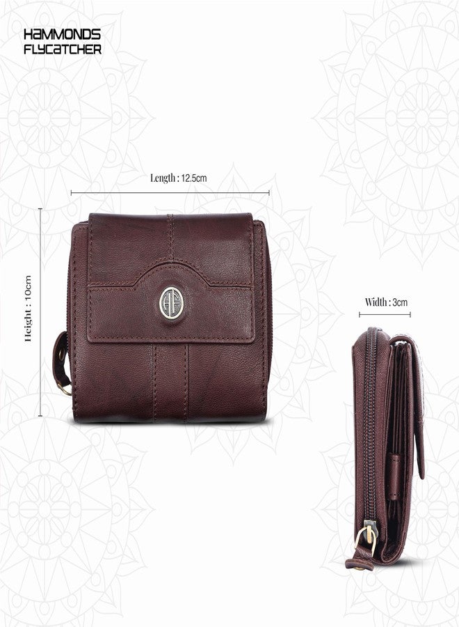 HAMMONDS FLYCATCHER Leather Ladies Wallet for Woman with 14 Card Slots - Clutch Purse for Women, Ladies Wallet for Women Stylish, Ladies Purse for Women Wallet, Gift for Womens - Antique Brown - Image 5