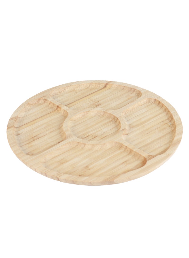 عام صحن تقديم دائري مصنوع من الخشب -24سم - Image 2