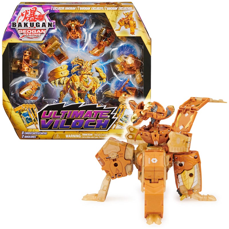 BAKUGAN Bakugan Ultimate Viloch, 7-in-1 Exclusive Bakugan, Includes BakuCores and Trading Cards, Geogan Rising Collectible Action Figure Kids Toys for Boys  - Image 1