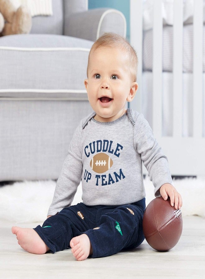 Mud Pie Baby Boys Football Schiffly Pants Navy (3-6M), 0-6 Months - Image 2