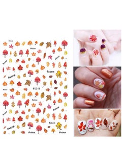 Jacknb 6 Sheets Autumn Nail Art Stickers 3D Fall Nail Decals Self-Adhesive Pumpkin Squirrel Turkey Maple Leaves Nail Art Supplies Thanksgiving Manicure Design Nail Decorations Accessories  - Image 4