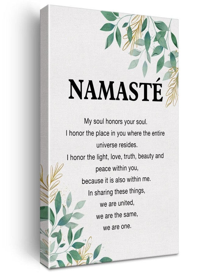 Zauly Yoga Canvas Wall Art Inspirational Namaste Definition Canvas Print Positive Meditation Canvas Painting Home Bedroom Wall Decor Framed Gift 12"x15" Ready to Hang - Image 1