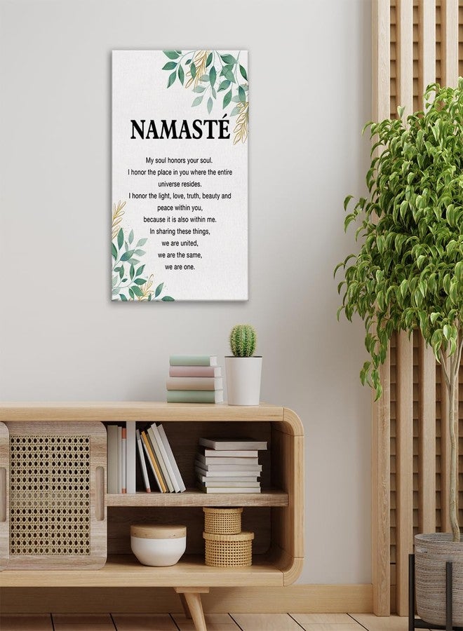 Zauly Yoga Canvas Wall Art Inspirational Namaste Definition Canvas Print Positive Meditation Canvas Painting Home Bedroom Wall Decor Framed Gift 12"x15" Ready to Hang - Image 4