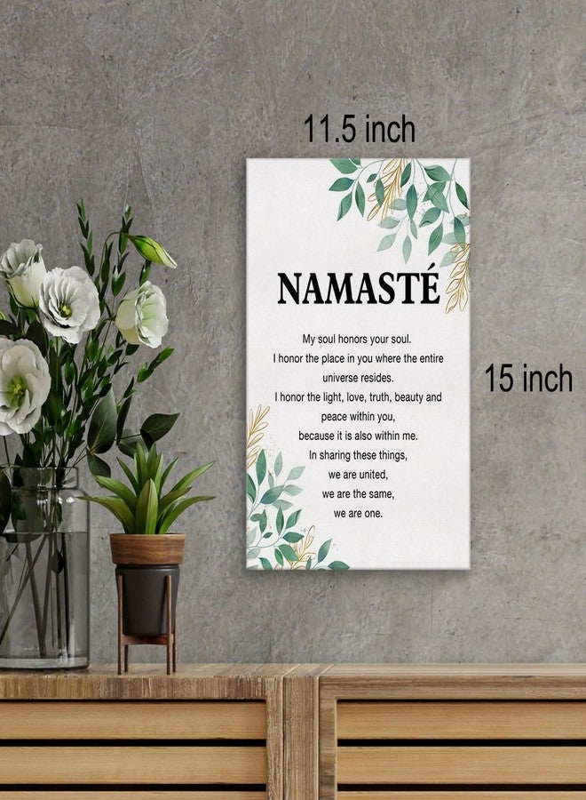 Zauly Yoga Canvas Wall Art Inspirational Namaste Definition Canvas Print Positive Meditation Canvas Painting Home Bedroom Wall Decor Framed Gift 12"x15" Ready to Hang - Image 2
