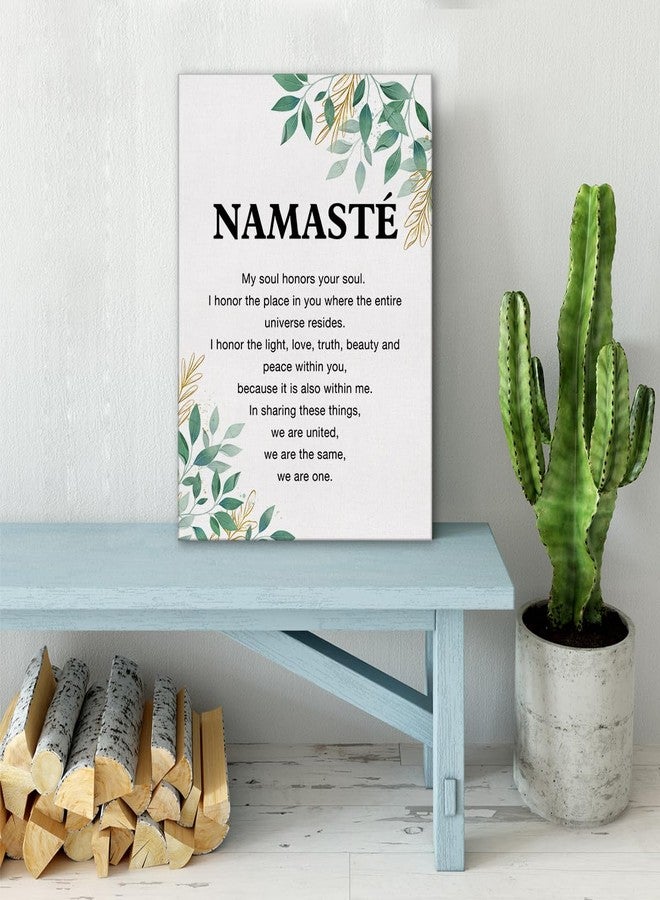 Zauly Yoga Canvas Wall Art Inspirational Namaste Definition Canvas Print Positive Meditation Canvas Painting Home Bedroom Wall Decor Framed Gift 12"x15" Ready to Hang - Image 5