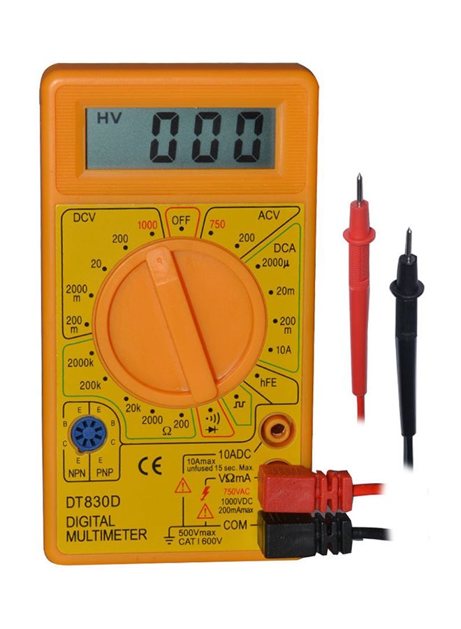 Digital LCD Multimeter Yellow
