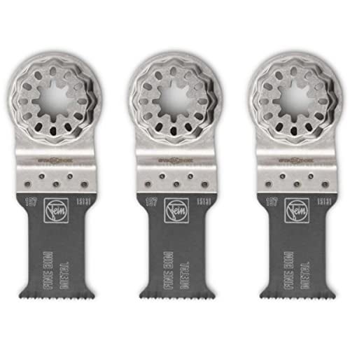 Fein Starlock E-Cut Saw Blade - Precision Cutting for Sheet Metals, Aluminum Profiles, Copper Pipes & Hard Plastics with Fine Teeth, 1-1/8" Width, 2" Length, 3-Pack - 63502157270 - Image 1