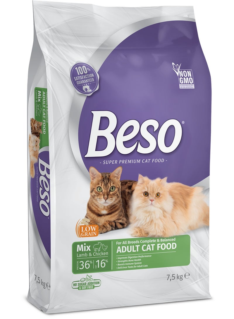 Beso Mix Lamb & Chicken Dry Food For Adult Cats 7.5KG - Image 3