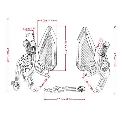 HAONEL Rearset Adjustable CNC Aluminum Footrests Compatible with BMW S1000RR 2015-2018 Rear Foot Pegs Motorcycle Aftermarket Parts Accessories - Image 5