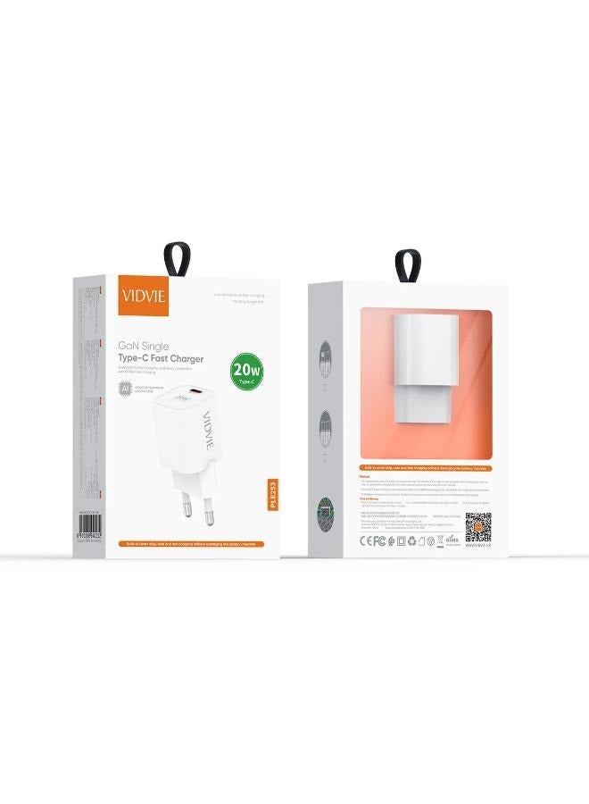 Vidvie 20W Wall Charger with Fast Charging Support Type-C to Type-C Cable Included - Image 2