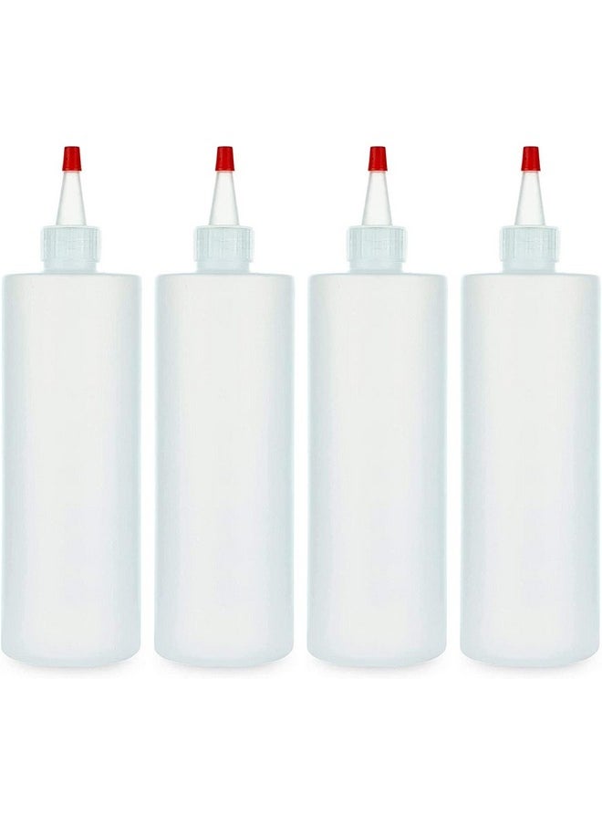 BRIGHTFROM - BRIGHTFROM Empty Squeeze Bottles 16 OZ, 4 PACK Squirt Containers with Red Top, BPA Free for Condiments, Syrup, Ketchup, Sauces, Dressing, Oil, Honey | Arts and Crafts - Leak Proof - Kitchen - Image 1