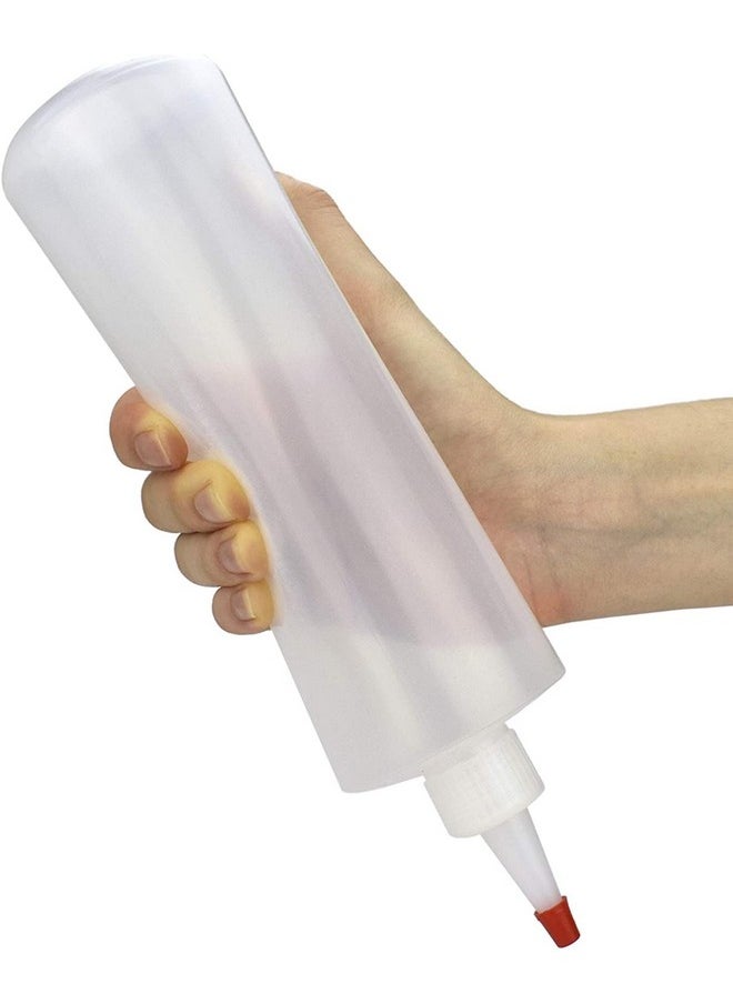 BRIGHTFROM - BRIGHTFROM Empty Squeeze Bottles 16 OZ, 4 PACK Squirt Containers with Red Top, BPA Free for Condiments, Syrup, Ketchup, Sauces, Dressing, Oil, Honey | Arts and Crafts - Leak Proof - Kitchen - Image 1