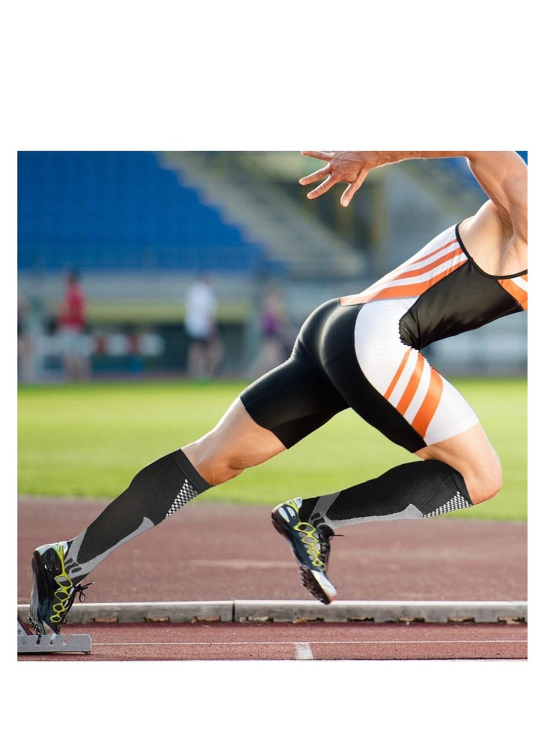 Generic Compression Socks 4 Pairs for Women and Men Athletic Travel Running Fitness Flight Socks Reduce Calf Pain Faster Recovery(Multicolors)  - Image 3