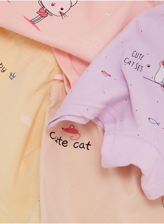 Styli Pack of 4 - Cutie Cat Print Briefs  - Image 2