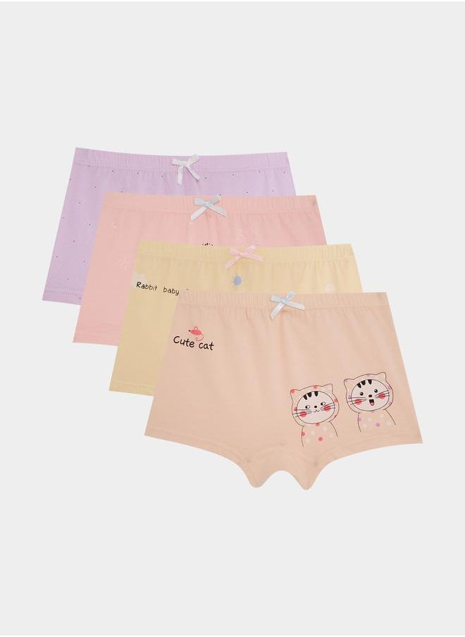 Styli Pack of 4 - Cutie Cat Print Briefs  - Image 1