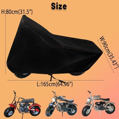 Chikia Mini Bike Cover Outdoor,Minibike Cover Waterproof,Compatible with Coleman CT200U CT200U-EX BT200X RT200 B200R B200RSV Massimo Baja Trail Master Mini bike Accessories,Protection,Dustproof - Image 2