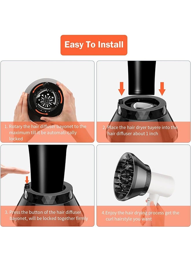Garlo Universal Hair Diffuser,Hair Dryer Diffuser for Curly Wave and Natural Hair, Diffuser Attachment for Hair Dryer,Diffuser Hair Dryer Attachment,Blow Dryer Diffuser Adjustable from 3.5cm to 7.8cm. - Image 5