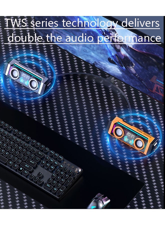 نيوترل مكبر صوت لاسلكي Bluetooth V18 Mecha Esports يتميز بمكبر صوت عالي الطاقة 10 وات وإضاءة RGB مبهرة، ويوفر وظائف تشغيل الموسيقى والرد على المكالمات. مثالي للألعاب الإلكترونية ومشاهدة الأفلام وحفلات أعياد الميلاد ومناسبات تناول الطعام في الهواء الطلق. - Image 2