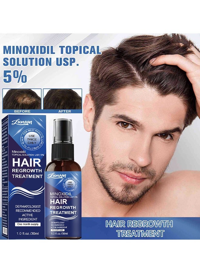 LUNOON Minoxidil Hair Regrowth Treatment - Growth Spray For Men And Women, 5% Minoxidil Hair Serum For Stronger Thicker Longer Hair Help To Stop Thinning And Loss Hair 30ML - Image 2