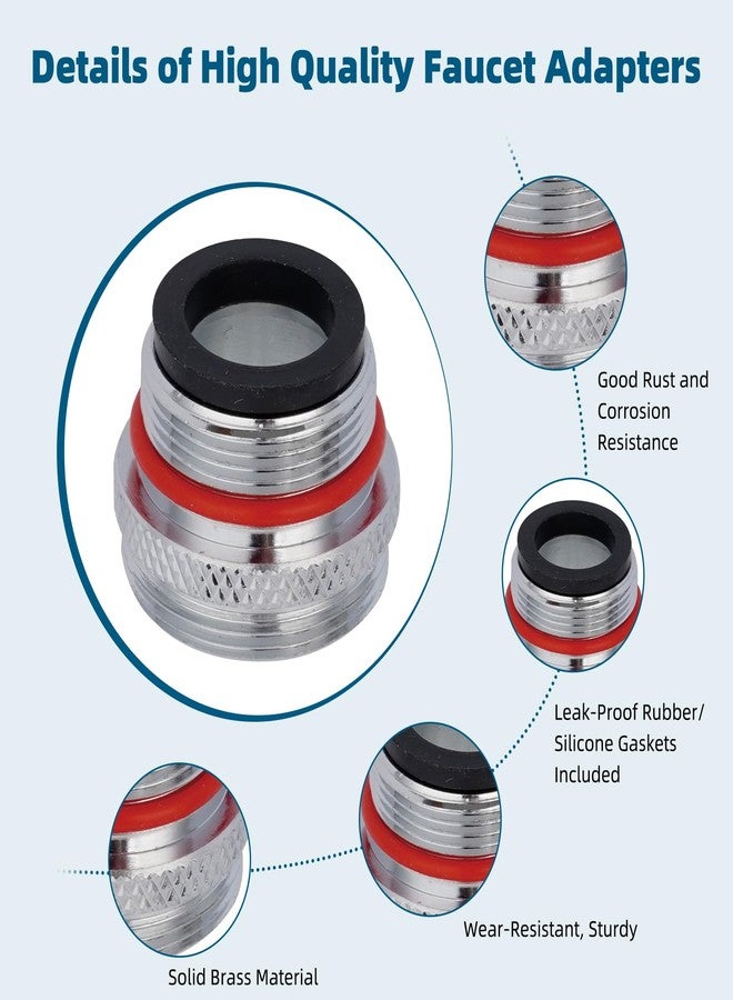 Hibbent 11 Pieces Faucet Adapter Kit, Kitchen Sink Brass Aerator Adapter Set, Male Female Sink Faucet Adapter Connecting Style Faucets, Standard Hose, Chrome Finished - Image 3