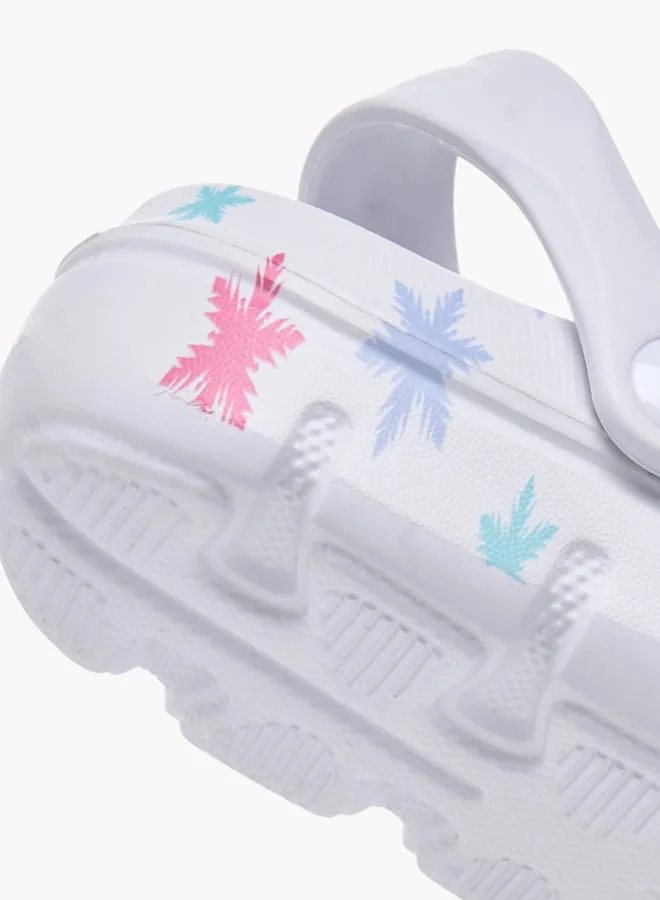 Aqua Girls Printed Clogs With Backstrap