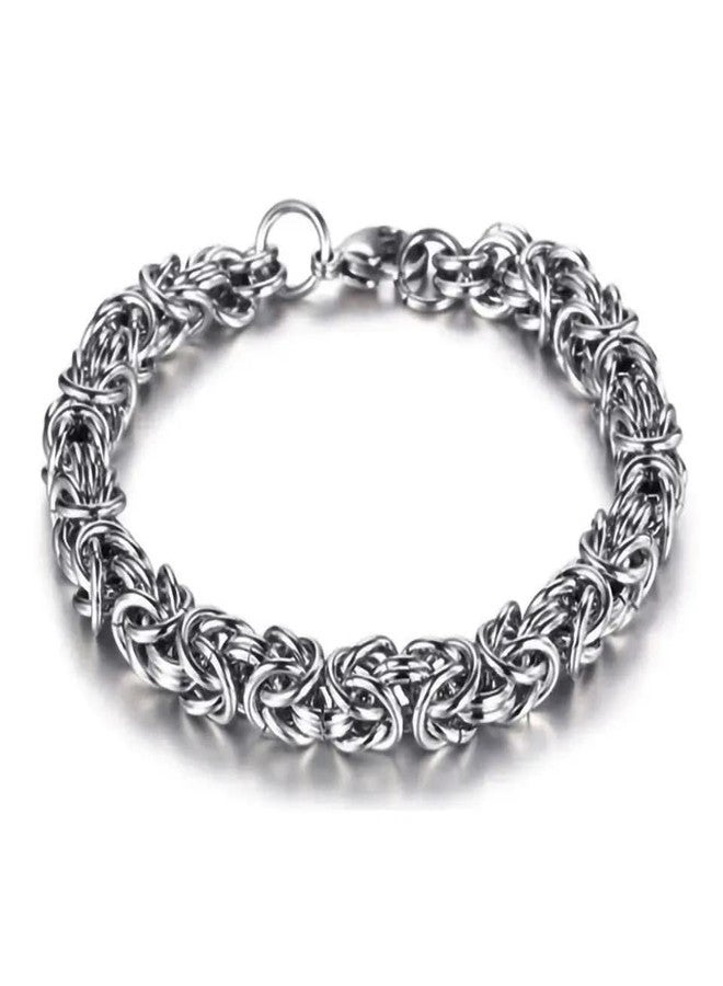 THE MEN THING REINFORCED - 7mm Stainless Steel Bracelet, American Style - Hip Hop Biker Bracelet 8 inch with Lobster Claw Buckle for Men & Boys - Image 1