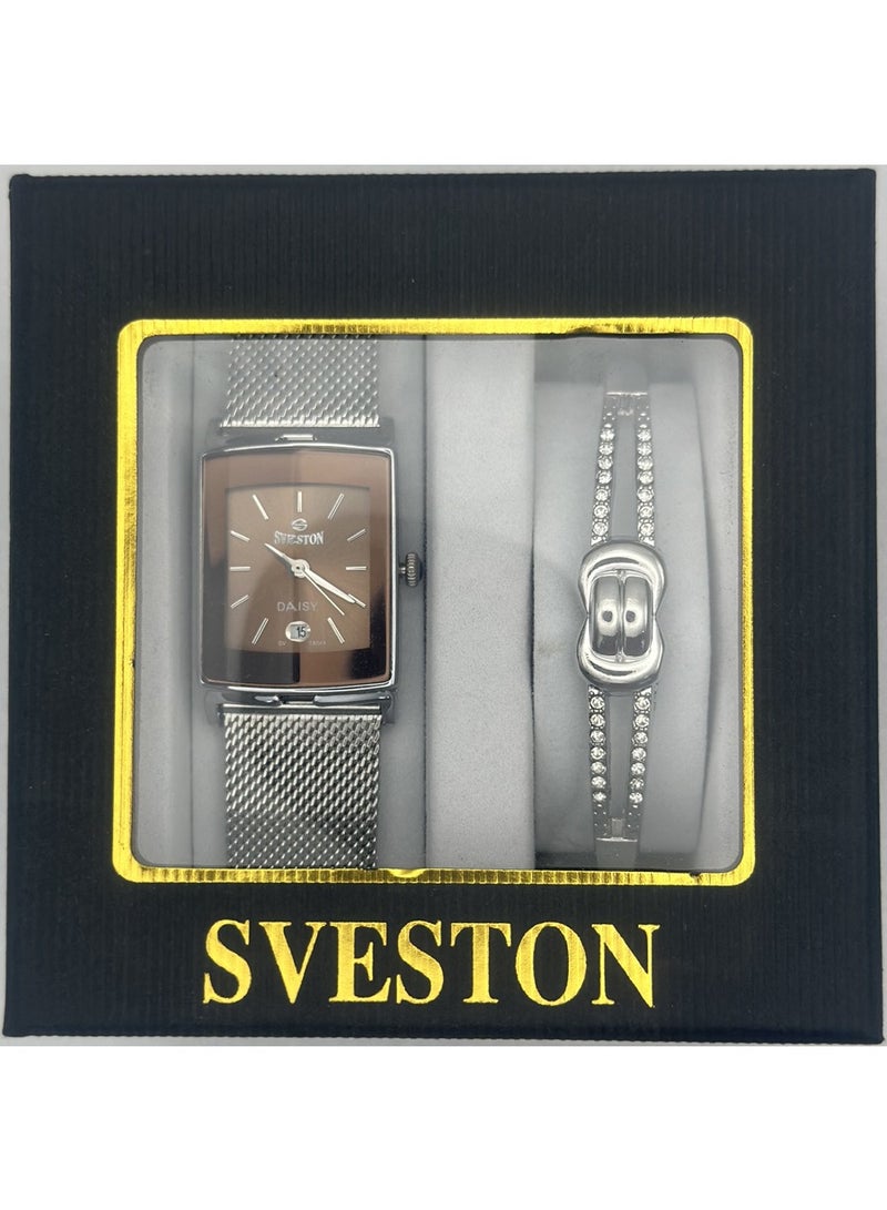 Sveston ساعة سفيستون النسائية المصنوعة من الفولاذ المقاوم للصدأ SV 18044  - Image 3