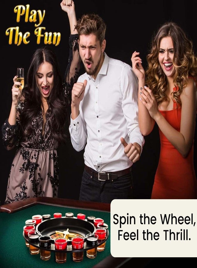 Go Hooked Roulette Drinking Set with Spinner Wheel and Shot Glasses | Includes 2 Balls and 16 Shot Glasses, Party Table Activity for Gatherings, Celebrations and Events | Reusable Board Game Set - Image 3