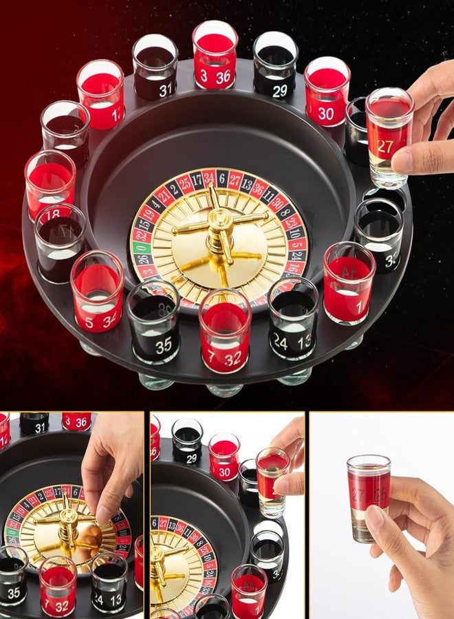 Go Hooked Roulette Drinking Set with Spinner Wheel and Shot Glasses | Includes 2 Balls and 16 Shot Glasses, Party Table Activity for Gatherings, Celebrations and Events | Reusable Board Game Set - Image 5