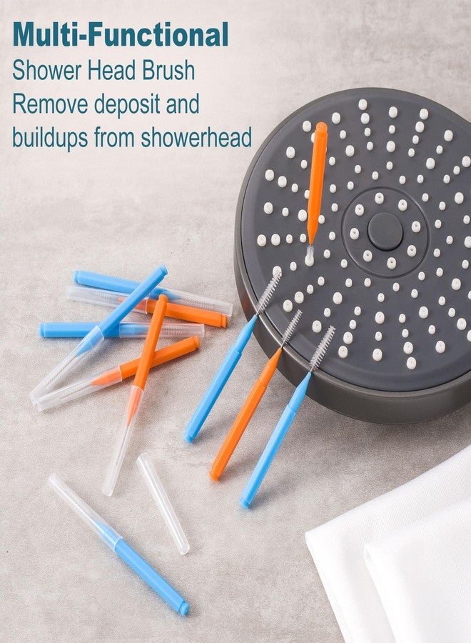 CustomyLife 15pcs Shower Head Cleaner Picks, Small Gaps Hole Anti Clogging Showerhead Cleaner Tool, Shower Nozzle Cleaning Brush for Household Bathroom Crevices- Blue & Orange - Image 3
