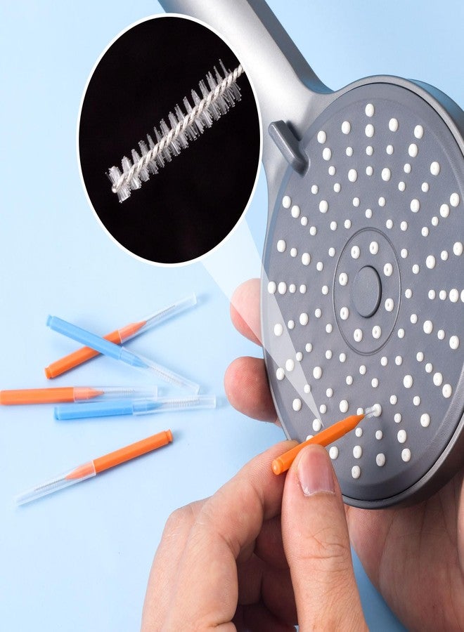 CustomyLife 15pcs Shower Head Cleaner Picks, Small Gaps Hole Anti Clogging Showerhead Cleaner Tool, Shower Nozzle Cleaning Brush for Household Bathroom Crevices- Blue & Orange - Image 5