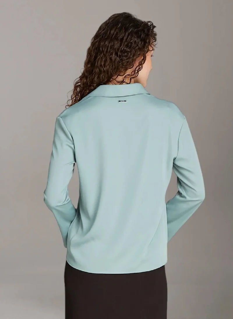 Calvin Klein Abyss Recycled Long-Sleeved Blouse for Women | Best Price UAE