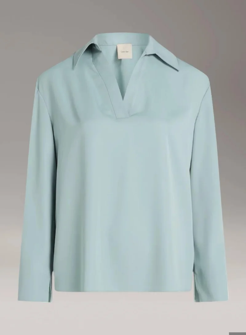 Calvin Klein Abyss Recycled Long-Sleeved Blouse for Women | Best Price UAE