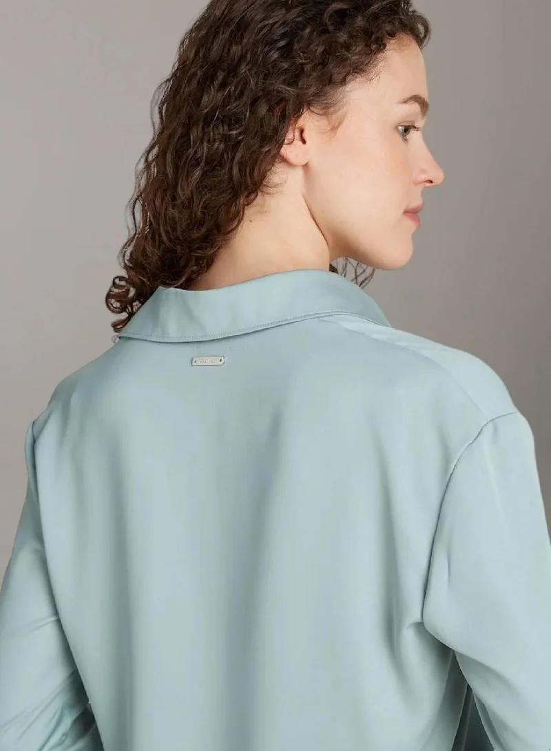 Calvin Klein Abyss Recycled Long-Sleeved Blouse for Women | Best Price UAE